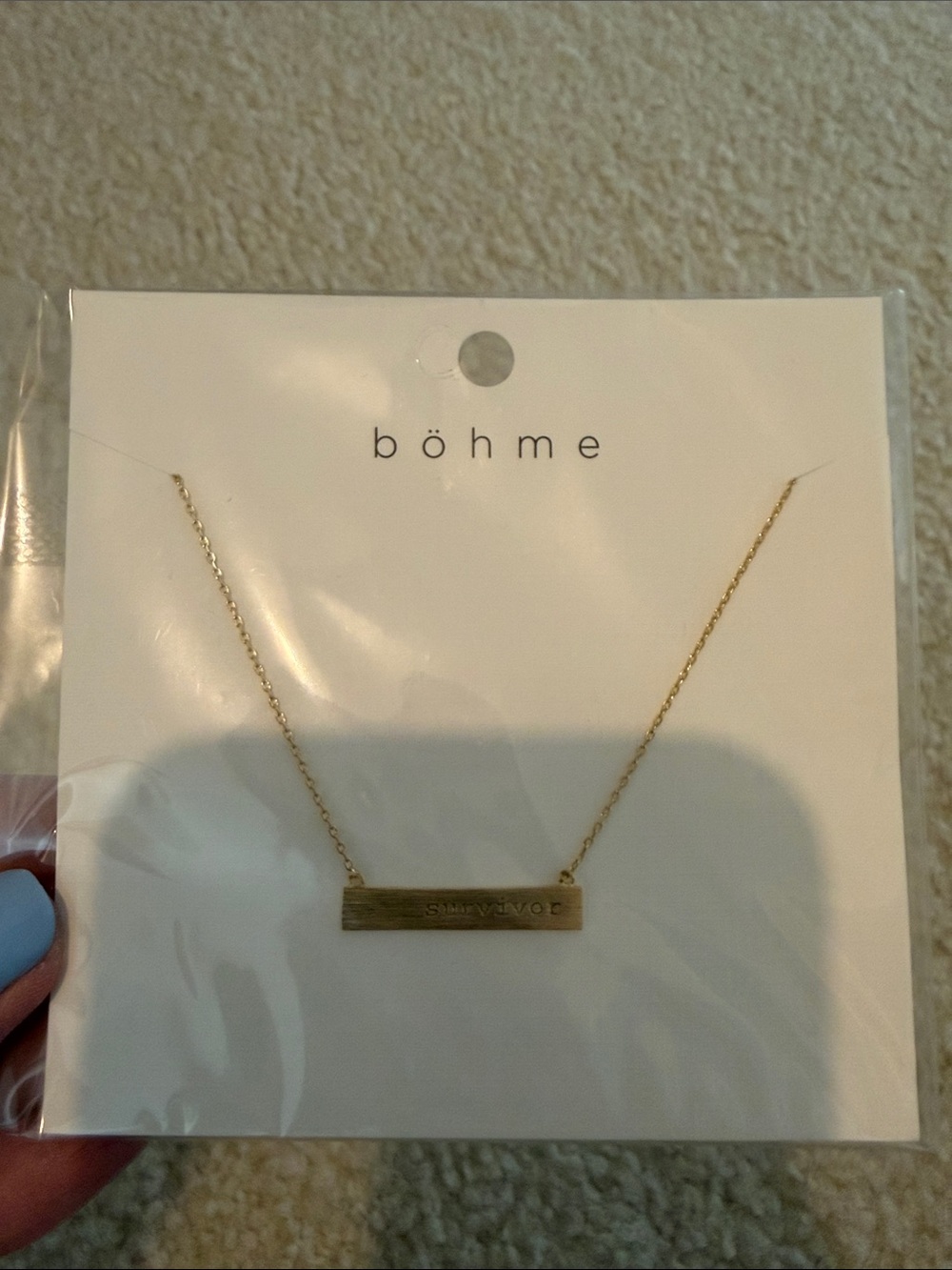 böhme Gold Bar SURVIVOR Pendant Necklace